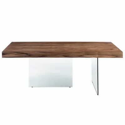 Tables Salle à Manger - Table à manger en noyer avec pieds en verre - ANGEL CERDÁ