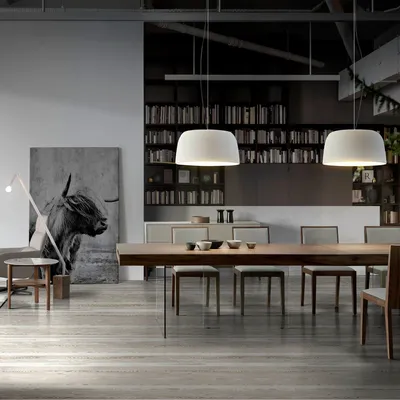 Dining Tables - Walnut dining table with glass legs - ANGEL CERDÁ