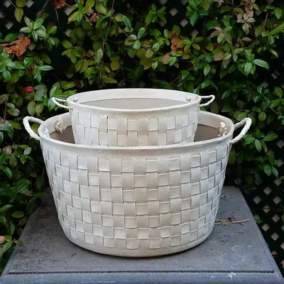 Objets de décoration - Sac en cuir tissé - SOL & LUNA