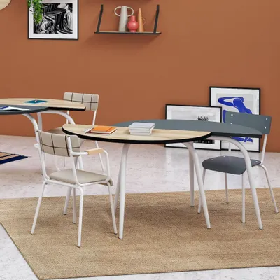 Mobilier et rangements pour bureau - Table demi-lune rétro Paloma 120 x 75 x 60 cm - LES GAMBETTES
