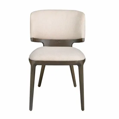 Chaises - Chaise en tissu gris clair - ANGEL CERDÁ