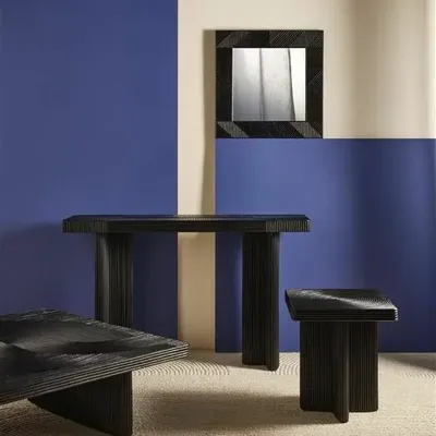Coffee tables - WABI universe in wood and black rattan - CFOC