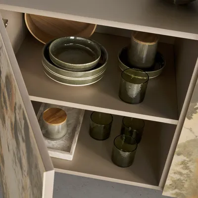 Sideboards - Metallic taupe wood sideboard - ANGEL CERDÁ