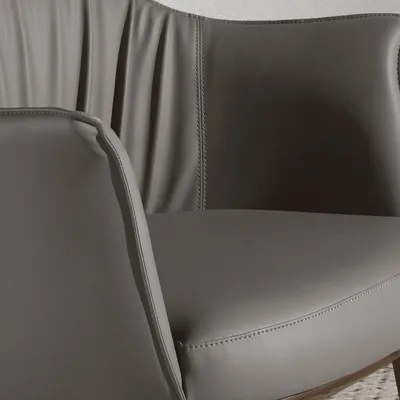 Chaises - Chaise en similicuir grise - ANGEL CERDÁ