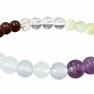 Bracelets - 7 Chakras stones A 6mm pearls bracelet - ARABESK