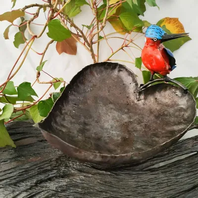 Outdoor decorative accessories - Kingfisher Recycled Metal Garden Spike 22x18cm - TERRE SAUVAGE