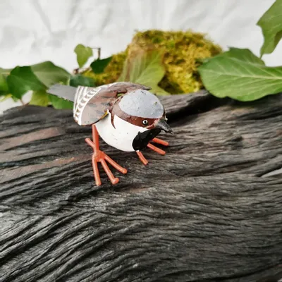 Outdoor decorative accessories - Sparrow Recycled Metal Sculpture 15x7cm - TERRE SAUVAGE