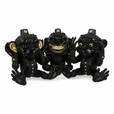 Sculptures, statuettes et miniatures - Set « More Evil Monkeys », noir - ARTOYZ