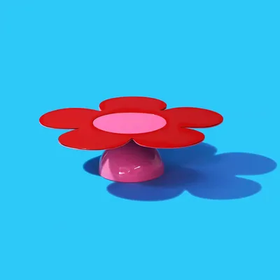 Plats et saladiers - Présentoir à gâteaux en forme de fleur rouge - ISUWA