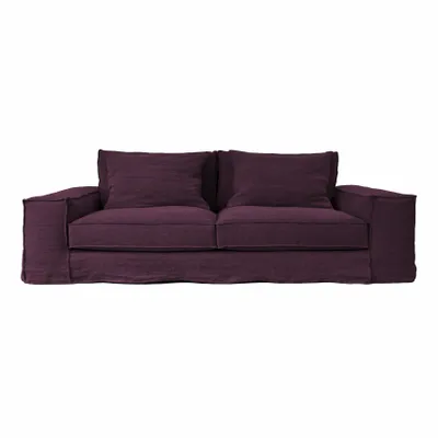 Sofas - Intriguing eggplant Portobello sofa - 4 seats - JOLI JOUR PARIS