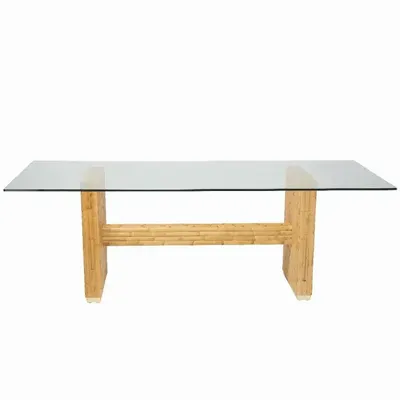 Dining Tables - RIVIERA rectangular rattan dining table - KOK MAISON