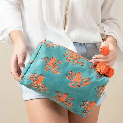 Sacs et cabas - Blue Octopus Toiletry Bag - KORES ACCESSORIES