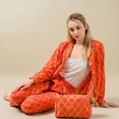 Homewear - Red & Gold Pajama - KORES ACCESSORIES