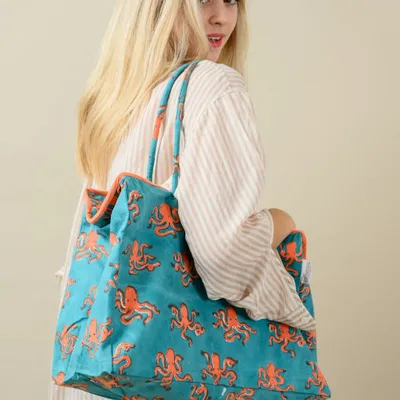 Bags and totes - Blue Octopus HandBag Reversible - KORES ACCESSORIES