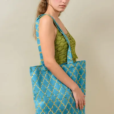 Bags and totes - Blue & Gold Tote Bag - KORES ACCESSORIES