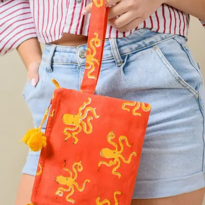 Bags and totes - Red Octopus Pouch Bag - KORES ACCESSORIES