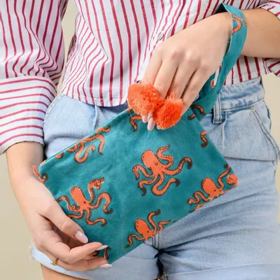 Bags and totes - Blue Octopus Pouch Bag - KORES ACCESSORIES