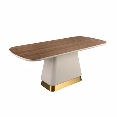 Dining Tables - Rectangular dining table in walnut and beige wood - ANGEL CERDÁ