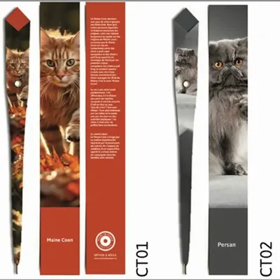Stylos, feutres et crayons - 48 Stylos en papier - COLLECTION CHAT - PLUME DE PAPIER