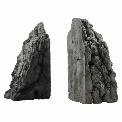 Sculptures, statuettes and miniatures - CATHARSIS, Sculptural Bookend Set of Two in stone, Ash Black - COKI