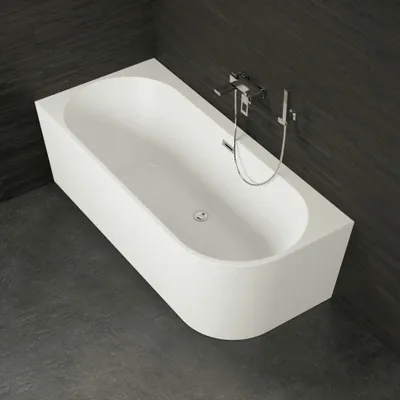 Baignoires - Baignoire semi-îlot Murale CAPRI 180 Gauche L. 180 x l. 81 cm, SPALINA - SPALINA