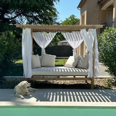 Lawn sofas - MADRAGUE - Gazebo, daybed, garden bed, relaxation area, shade - HONEYMOON