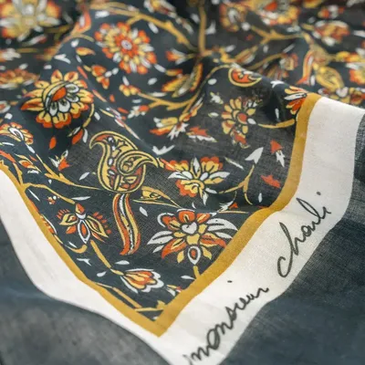 Foulards et écharpes - Chèche en coton GILDAS noir - MONSIEUR CHARLI