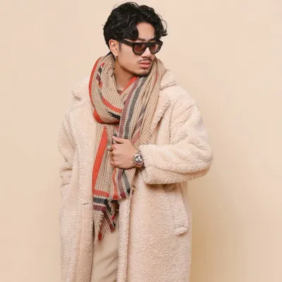 Scarves - LEANIC cream wool scarf - MONSIEUR CHARLI