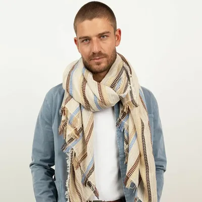Foulards et écharpes - Écharpe en coton ARCHIBALD crème - MONSIEUR CHARLI