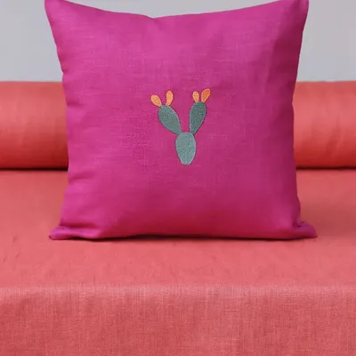 Couettes et oreillers  - Housse d’oreiller en lin | CACTUS - GIARDINO SEGRETO