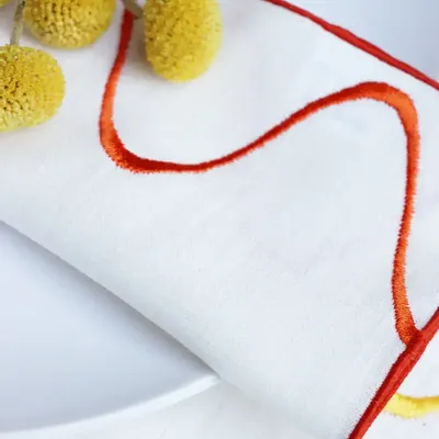 Linge de table textile - Nappe en lin | ONDA Orange - GIARDINO SEGRETO