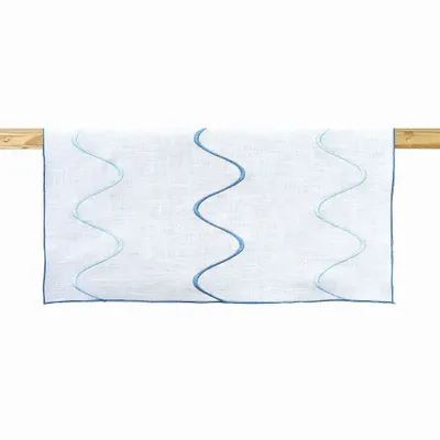 Table linen - Linen table runner | ONDA Blue - GIARDINO SEGRETO