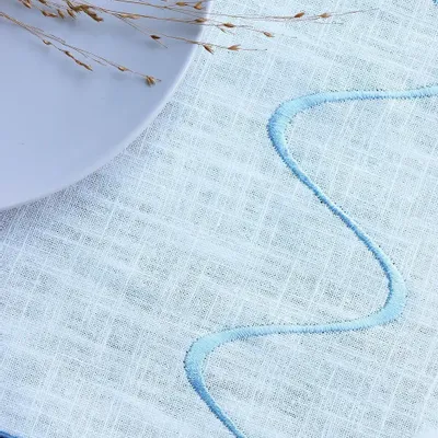 Table linen - Linen table runner | ONDA Blue - GIARDINO SEGRETO