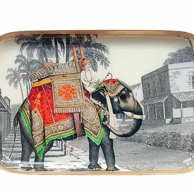 Trays - Maharaja enamelled tray - PARADISIO IMAGINARIUM