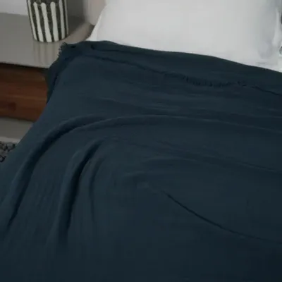 Plaids - Couette en coton biologique. Bleu Foncé - SOWL