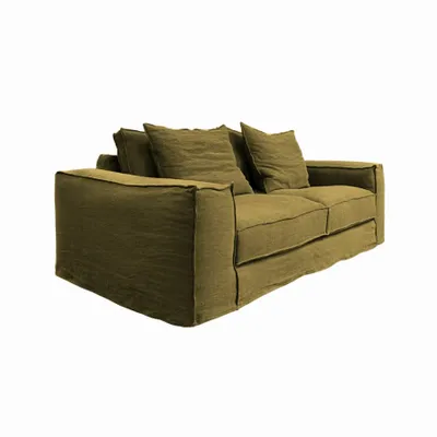 Sofas - Portobello khaki wooded sofa - 4 seats - JOLI JOUR PARIS