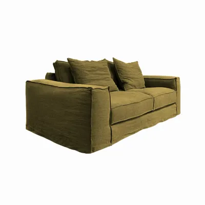 Sofas - Portobello khaki wooded sofa - 3 seats - JOLI JOUR PARIS