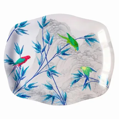 Trays - Rococo platter in the parrot garden - PARADISIO IMAGINARIUM