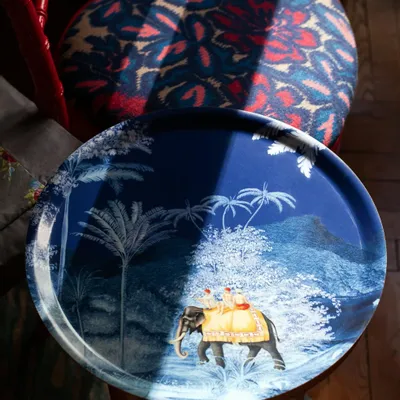 Trays - Round tray the parrot garden - PARADISIO IMAGINARIUM