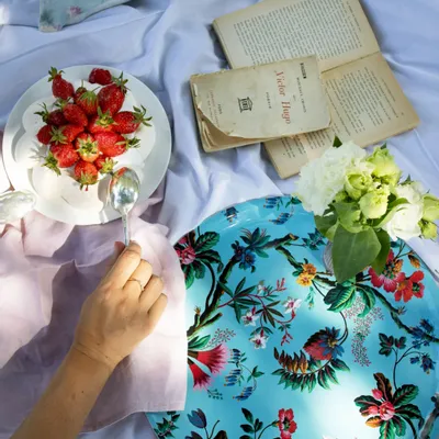 Plateaux - Plateau rond fleurs des îles - PARADISIO IMAGINARIUM