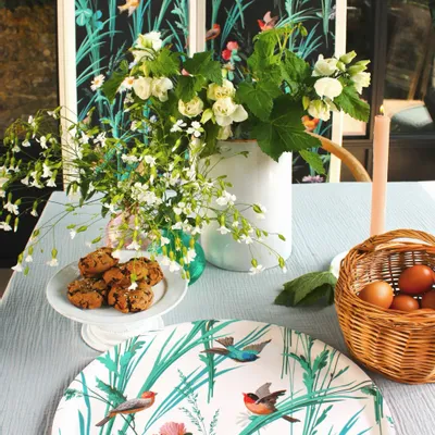 Trays - French garden round tray - PARADISIO IMAGINARIUM