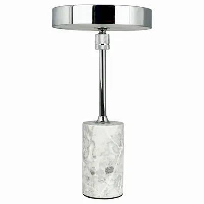 Table lamps - Starlight LED rechargeable table lamp chrome/ grey marble - DYBERG LARSEN