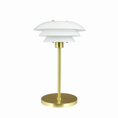 Table lamps - DL20 LED Opal/ Brass Table lamp rechargeable - DYBERG LARSEN
