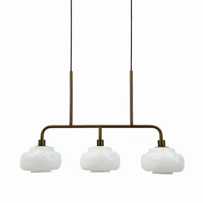 Hanging lights - Ossett long table pendant Opal/ bronze - DYBERG LARSEN