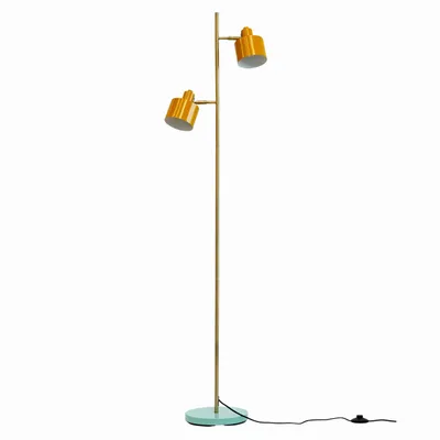 Floor lamps - Ocean curry/ brass/ turquoise floor lamp - DYBERG LARSEN