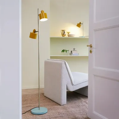 Lampadaires - Lampadaire Ocean curry/ laiton/ turquoise - DYBERG LARSEN