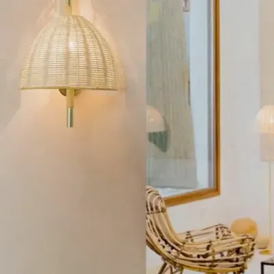 Appliques - AMA applique murale en osier naturel - LUXCAMBRA