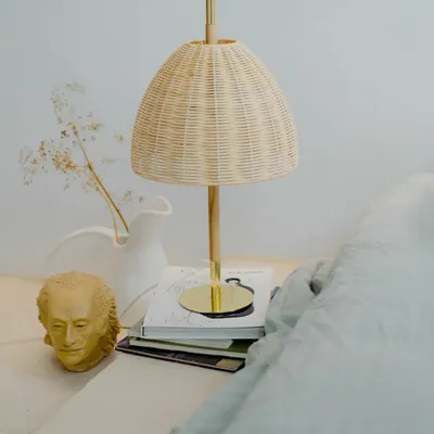 Lampes de table - AMA lampe à poser en osier naturel - LUXCAMBRA