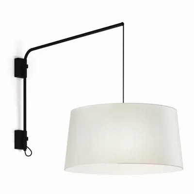 Wall lamps - ARCO wall lamp cotton, sacking, osaka or cotonet lampshade. - LUXCAMBRA