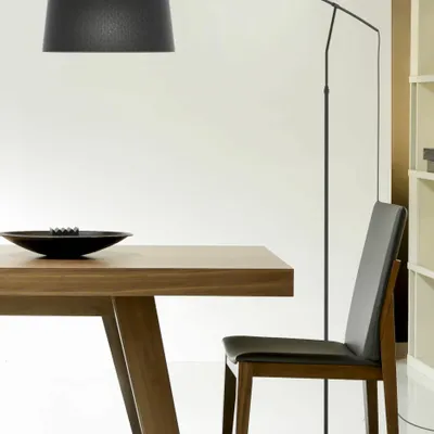 Floor lamps - ARCO floor lamp with white or anthracite cotonet lampshade - LUXCAMBRA
